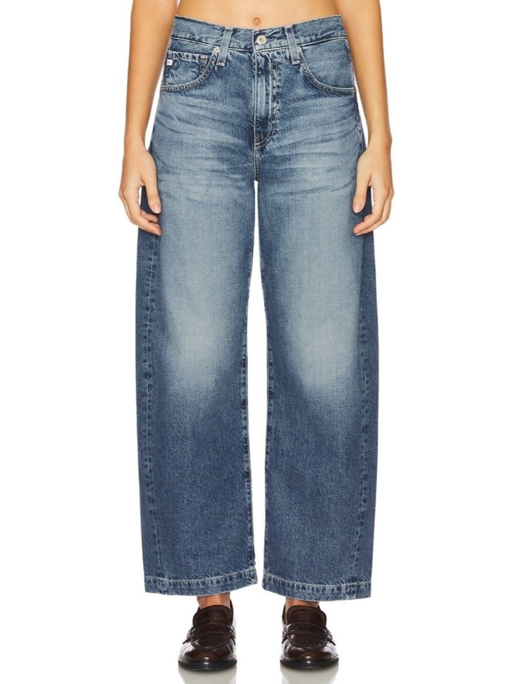 NWT Adriano Goldschmied AG Hattie in Bari Rigid  High Rise Barrel Leg Jeans 25